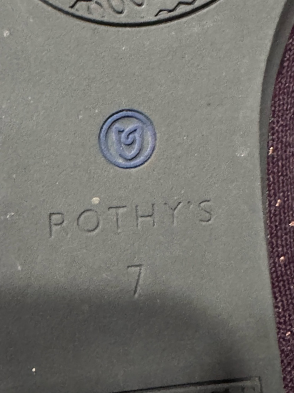 Rothy’s The Flat in Eggplant Rose Gold Metallic Sz 7 - Picture 9 of 9